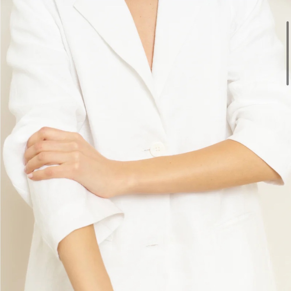 Whimsy & Row Parker Blazer in white linen